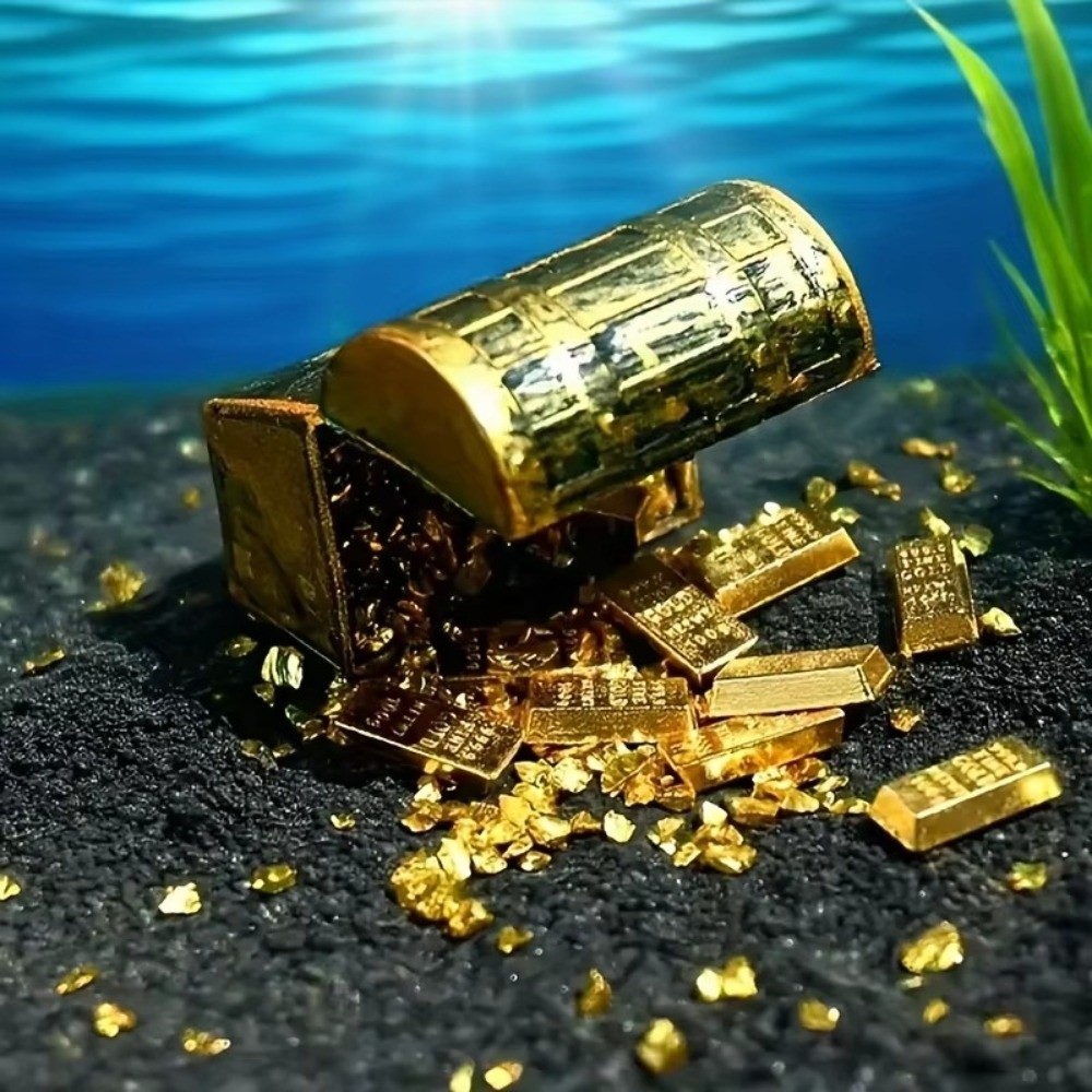 1Set Fun Mini Pirate Treasure  - đánh giá và giá Aquarium Plants Live